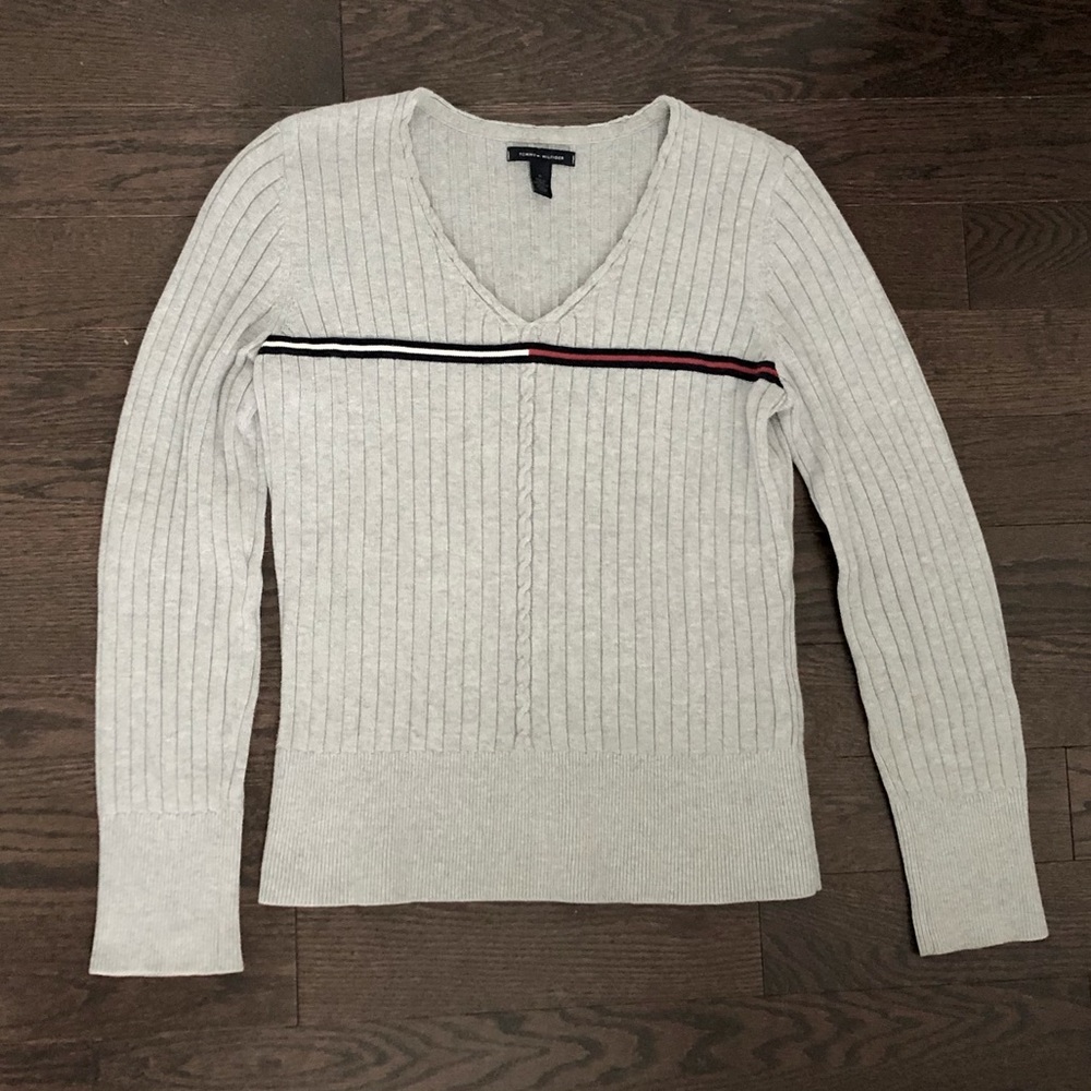 Tommy Hilfiger Grey V-Neck Sweater